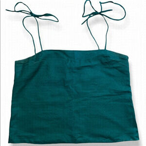 Perfect stranger dark green tie up spaghetti strap